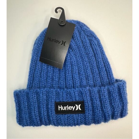 NWT Hurley Royal Blue Knit Stretchy Winter Beanie Style Hat - Picture 1 of 5